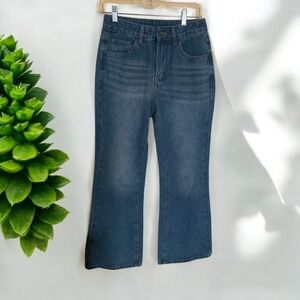 ROMWE‎ Rhinestone Cross Jeans Aesthetic on Lock Denim Pants Size S us4